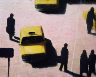 New York Taxis, 1990 (akryl på lærred)